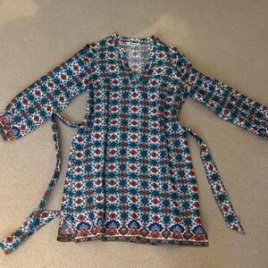 Boden Multicolor Floral Print Top in Blue, Green & Pink